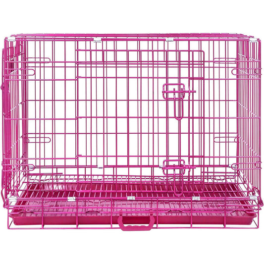 24-42" Pink Wire Dog Crate RED24-42