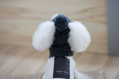 Tide pet clothes dog hat bib suit Teddy Bomei wool scarf autumn winter hat pet scarf
