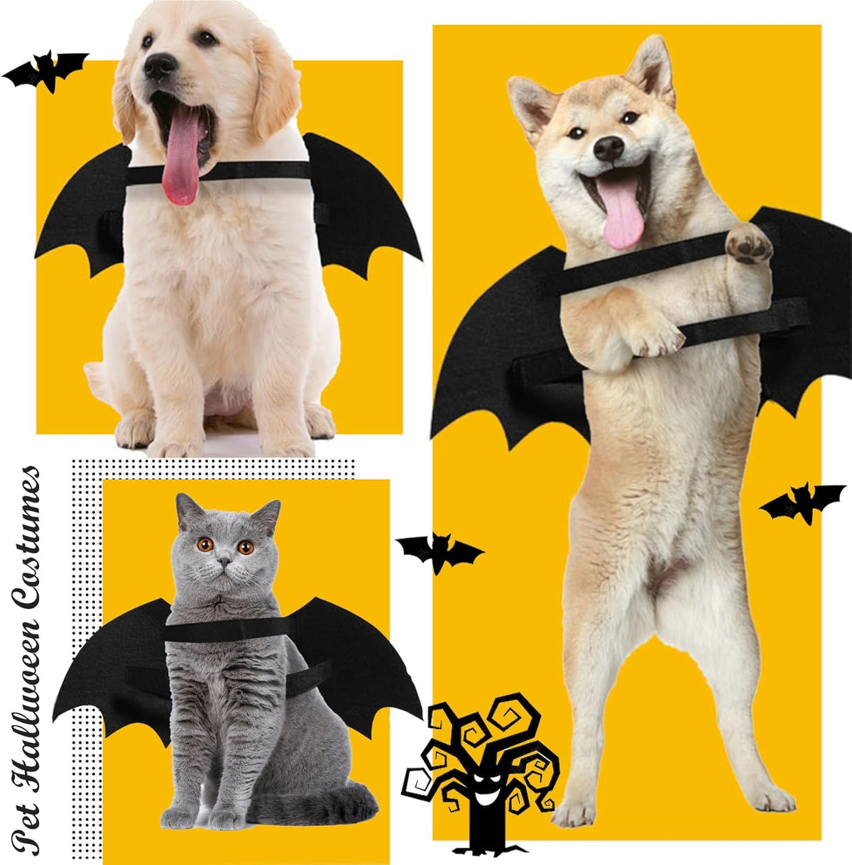 Dog Halloween Costumes Dog Bat Costume Cool Luminous Skeleton Bone Bat Wings Pets Cosplay Costumes Dress Up Apparel For Small Medium Large Cats And Dogs