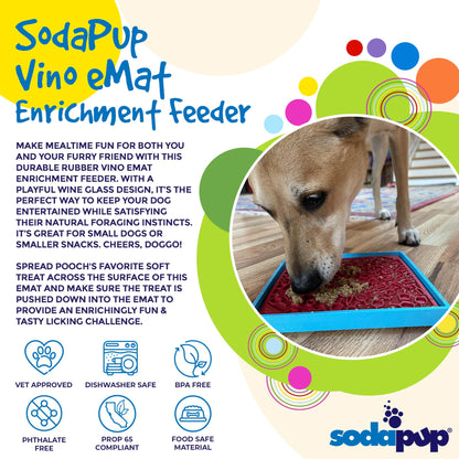 Vino Dog eMat - Enrichment Lick Mat For Dogs and Cats | Wine-Inspired Design| SodaPup