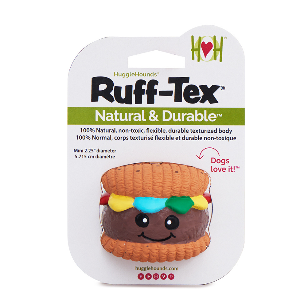 Big Buns Foodies Hamburger Ruff-Tex® Latex Ball Dog Toy