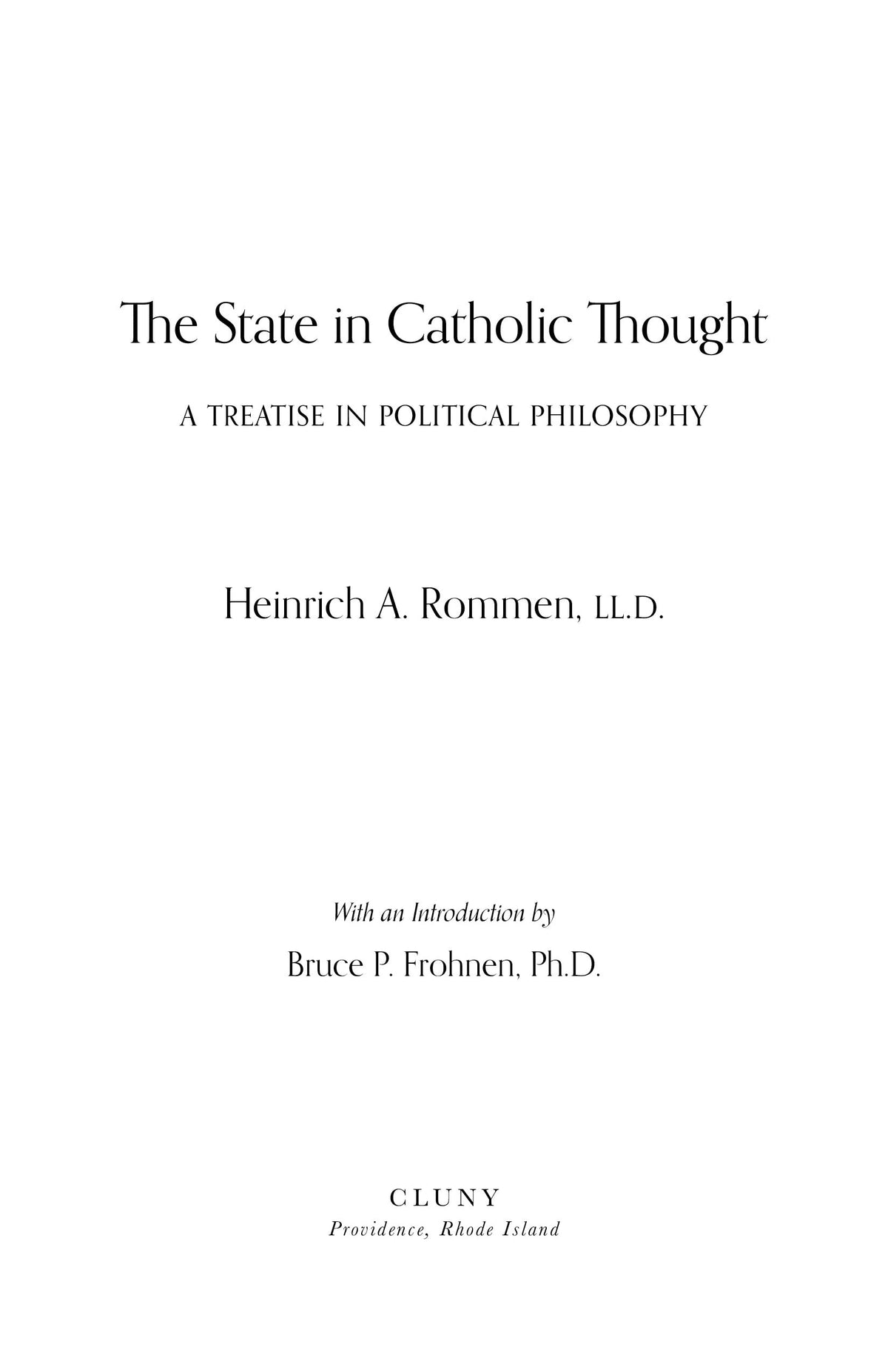 The State in Catholic Thought