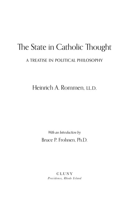The State in Catholic Thought