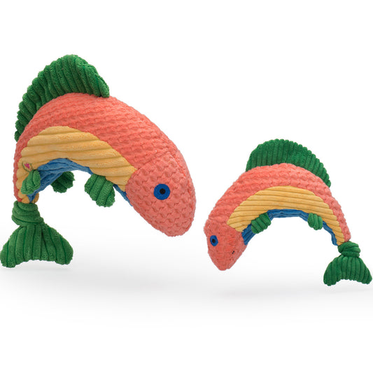 Raucous Rainbow Trout Knottie® Plush Dog Toy