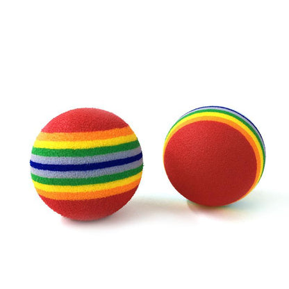 Cat Toy Interactive Ball Toys For Cats Funny Cat Rainbow Balls Kittens Pet Funny Toys Safety Material Pet Toys Creative Cat Teaser Ball Cat Plaything Cat Elastic Ball for Pet