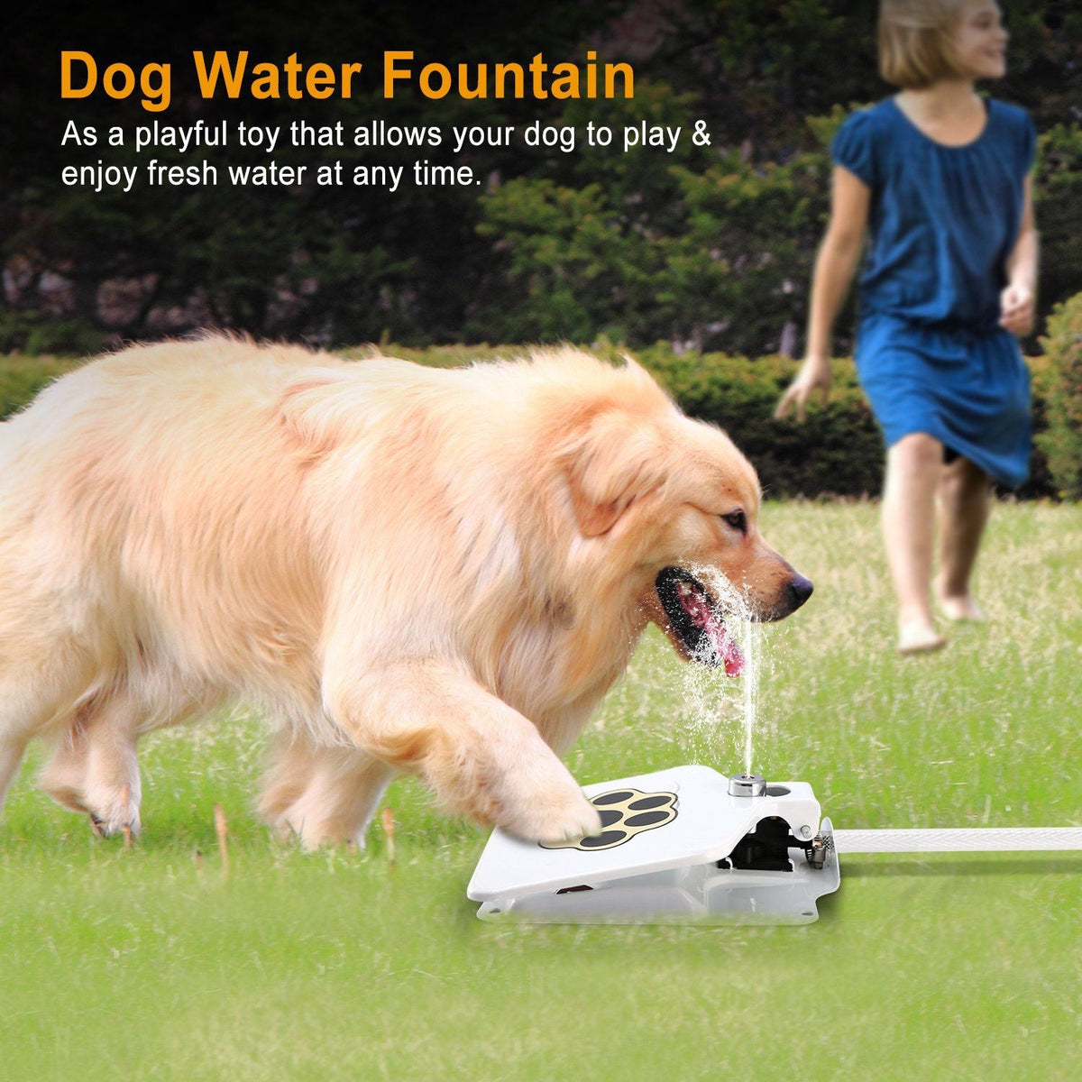 Outdoor Dog Water Fountain Step-On Activated Pet Water Dispenser