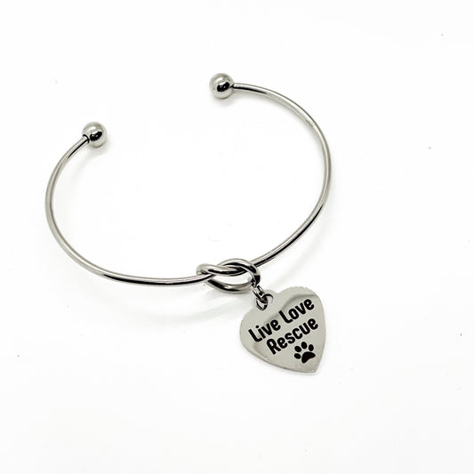 Pet Lover Gift, Live Love Rescue Charm Bracelet, Pet Owner Gift, Dog Owner Gift, Cat Owner Gift, Rescue Pet Owner, Pet Adoption Gift For Her