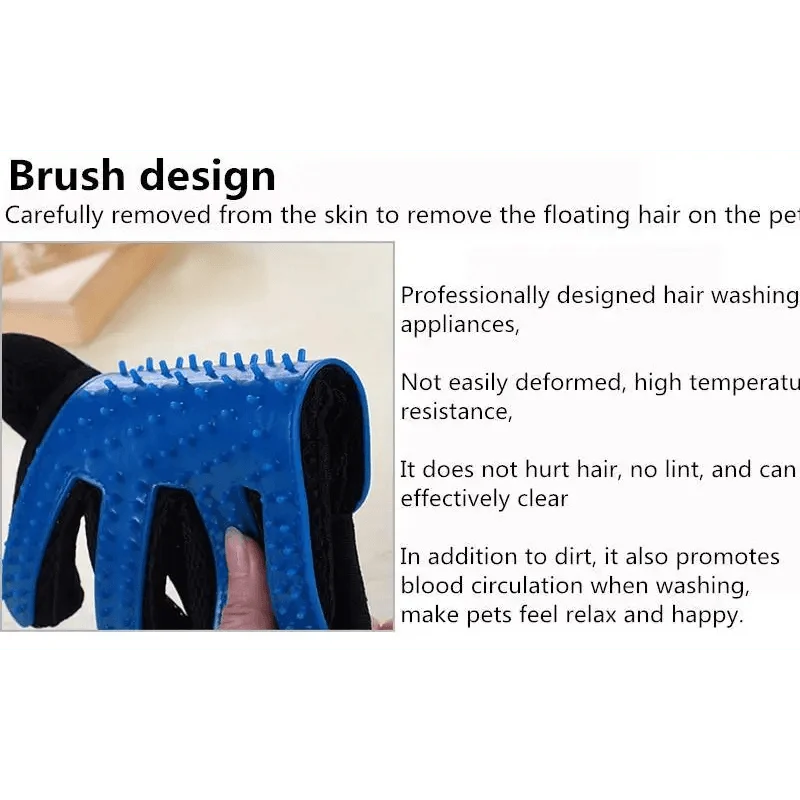 New Efficient Pet Grooming Cleaning Gentle Brush Gloves Pet Hair Remover Gloves